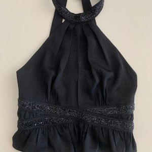 Black dressy crop top
